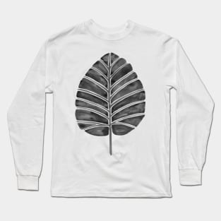 Black Alocasia Long Sleeve T-Shirt